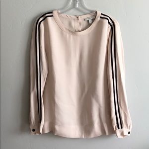 Never worn J Crew side stripe blouse